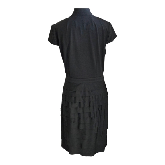 Adrianna Papell Black Layered Mini Dress Size 8 - Picture 4 of 7